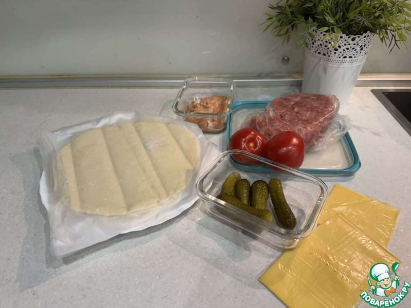 Закрытый бургер в лепешке роти