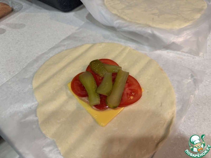 Закрытый бургер в лепешке роти