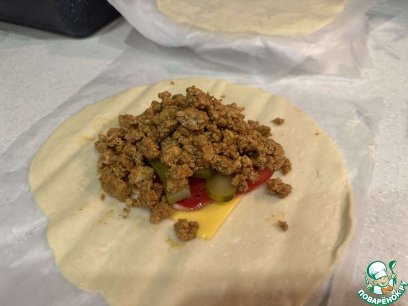 Закрытый бургер в лепешке роти