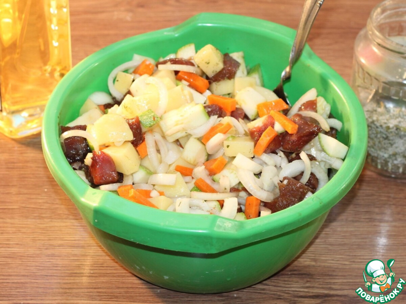 Мясо в соусе терияки с овощами