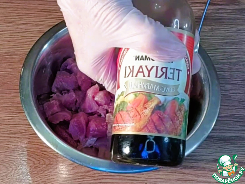 Мясо в соусе терияки с овощами