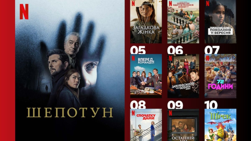10 фильмов, которые взорвали украинский Netflix на этой неделе