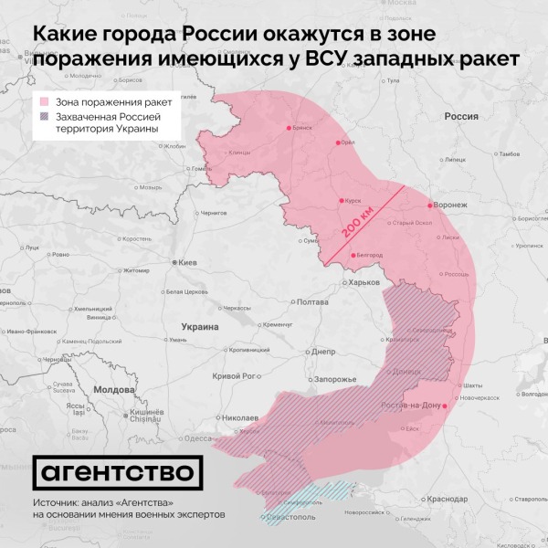 Стало известно, какие города России могут оказаться в зоне поражения западных ракет