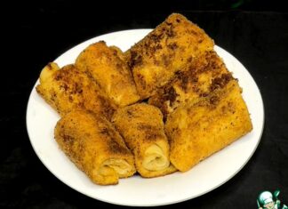 Блинчики с овощной начинкой в панировке