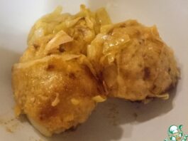 Свиные фрикадельки с лимоном и луком-пореем