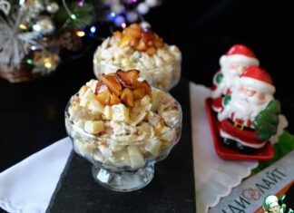 А-ля «Оливье» с карамелизированными яблоками