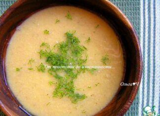 Гороховый суп-пюре с сайрой