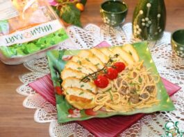 Котлеты со спаггети и грибным соусом