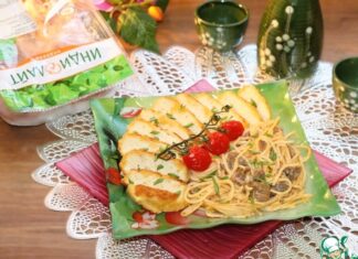 Котлеты со спаггети и грибным соусом