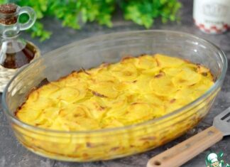 Постная запеканка из сырого картофеля