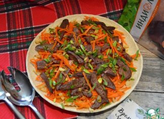 Теплый салат с печенью индейки