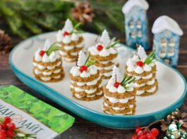 Закусочные пирожные «Печёночный мильфей»