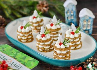 Закусочные пирожные «Печёночный мильфей»