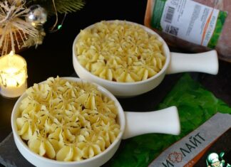 Запеканка из индейки с картофельным пюре