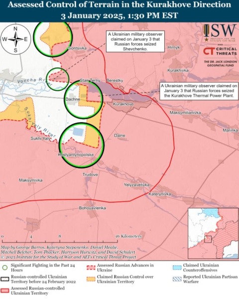 ISW: Оккупанты продвигаются к границам Днепропетровской области в обход Покровска