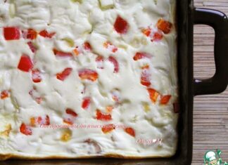 Белковая фриттата с курицей и брынзой