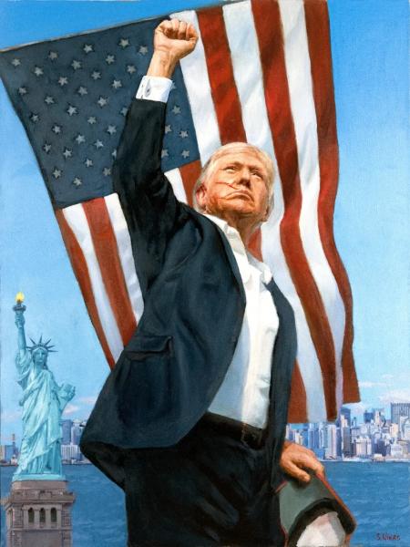 CNN показал портрет Трампа, который ему подарил Путин