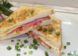 Горячий сэндвич с ветчиной и сыром