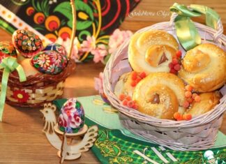 Сладкие пасхальные крученки с изюмом