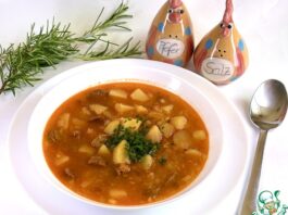 Картофельный суп с колбасками