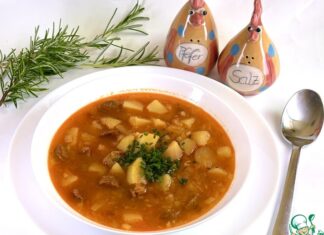 Картофельный суп с колбасками