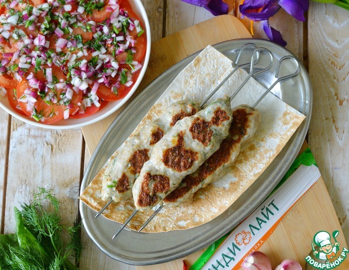 Кебабы из индейки с быстромаринованными помидорами