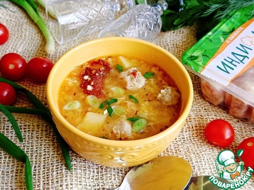 Кулеш с купатами и вялеными томатами