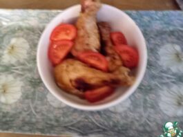 Курица, запеченная. в мисо-имбирном соусе