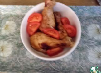 Курица, запеченная. в мисо-имбирном соусе