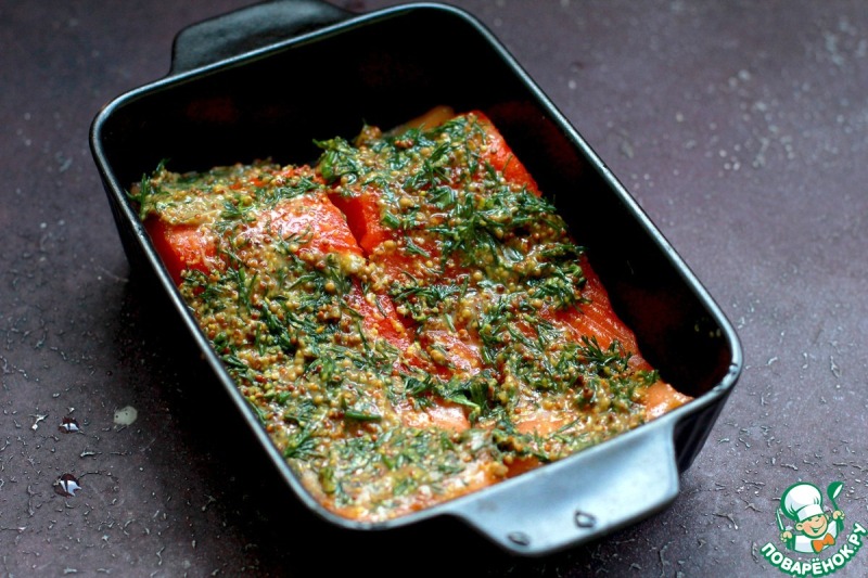 Лосось под горчичной корочкой