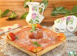 Мягкое яблочное пирожное с помадкой