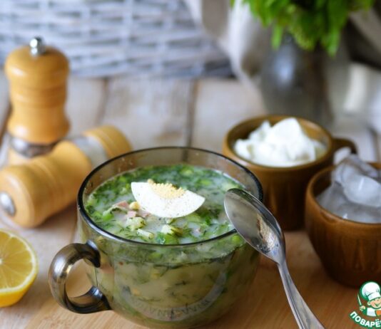 Окрошка с редькой и минеральной водой