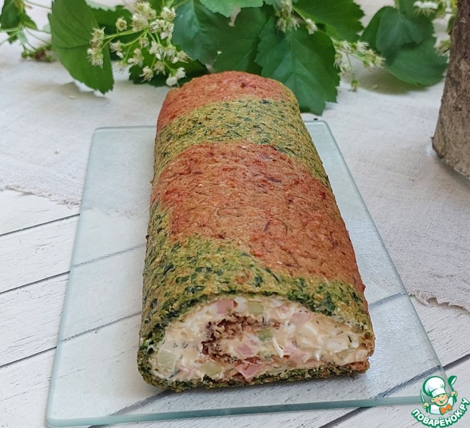Овощной рулет с яичным салатом