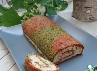 Овощной рулет с яичным салатом