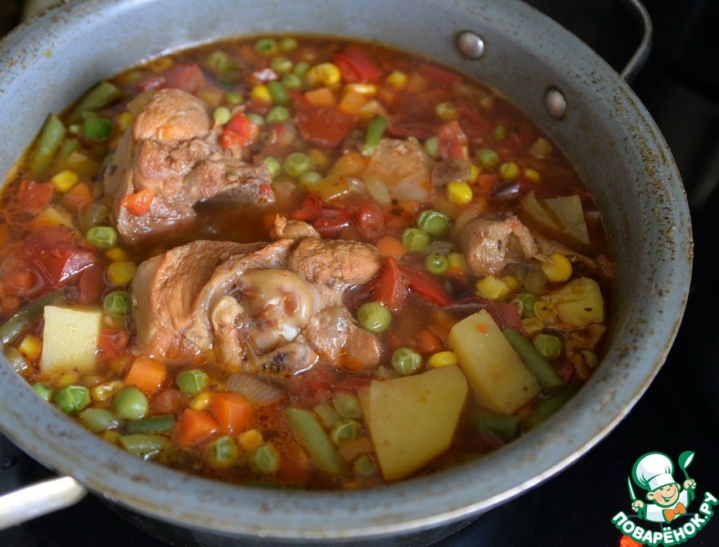 Рагу из индейки с овощами "А-ля Афритада"