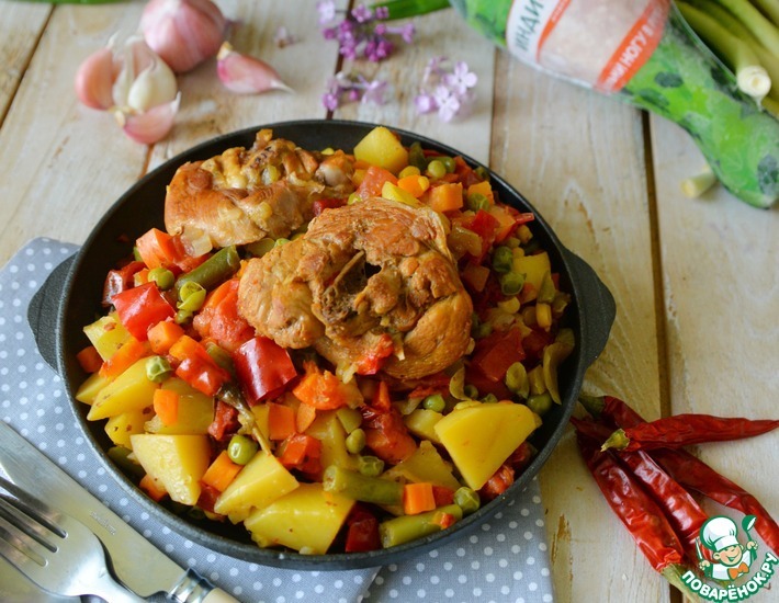 Рагу из индейки с овощами "А-ля Афритада"