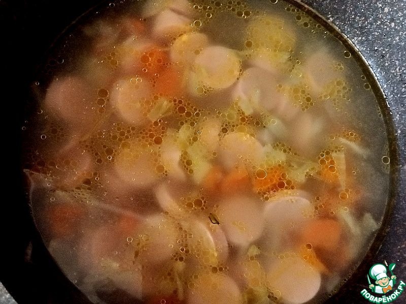 Суп с сосисками "Походный"