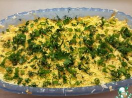 Упрощенная версия салата Мимоза