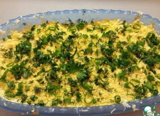 Упрощенная версия салата Мимоза