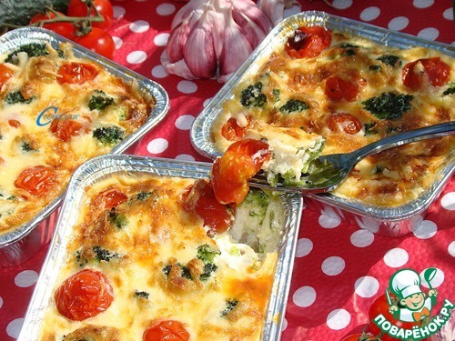 Запеканка с брокколи и индейкой