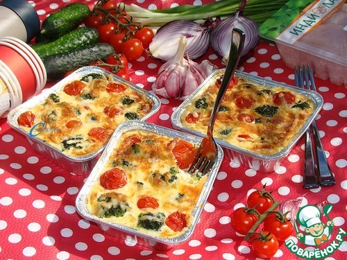 Запеканка с брокколи и индейкой