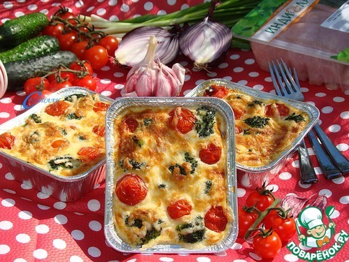 Запеканка с брокколи и индейкой