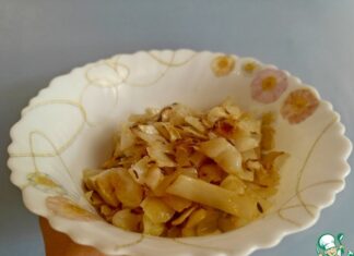 Жареная капуста с горчицей и гарлупой