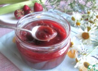 Джем из ревеня, клубники и изюма