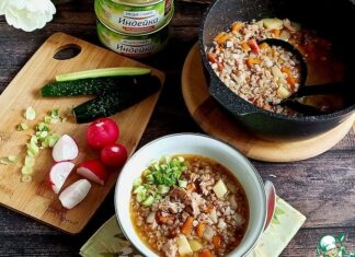 Гречневый суп с тушёнкой «Походный»