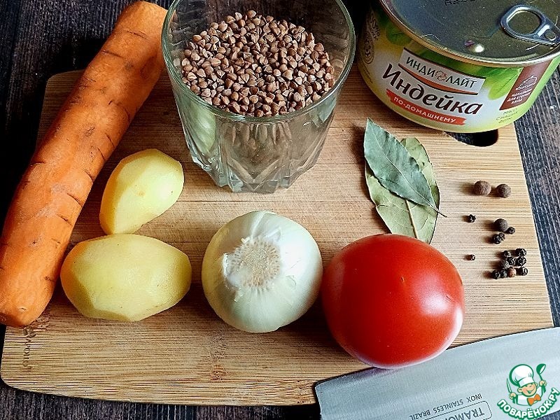 Гречневый суп с тушёнкой "Походный"