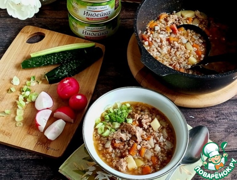 Гречневый суп с тушёнкой "Походный"