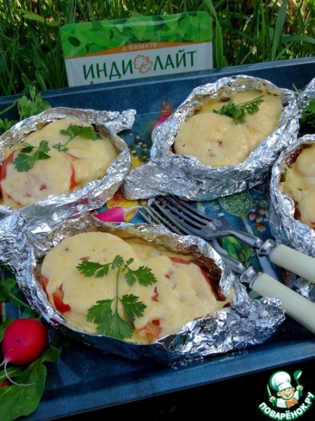 Индейка "под шубой" на гриле