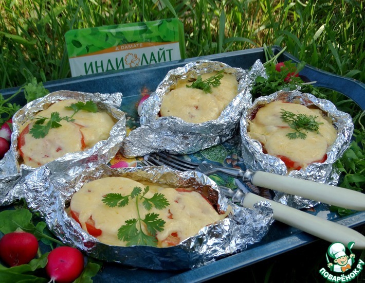 Индейка "под шубой" на гриле