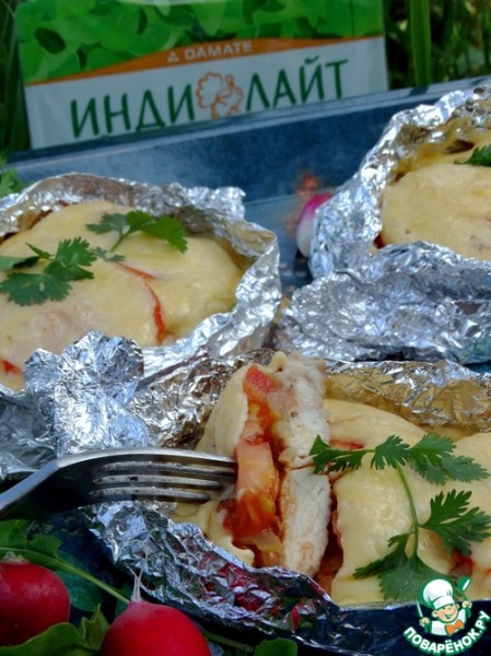 Индейка "под шубой" на гриле